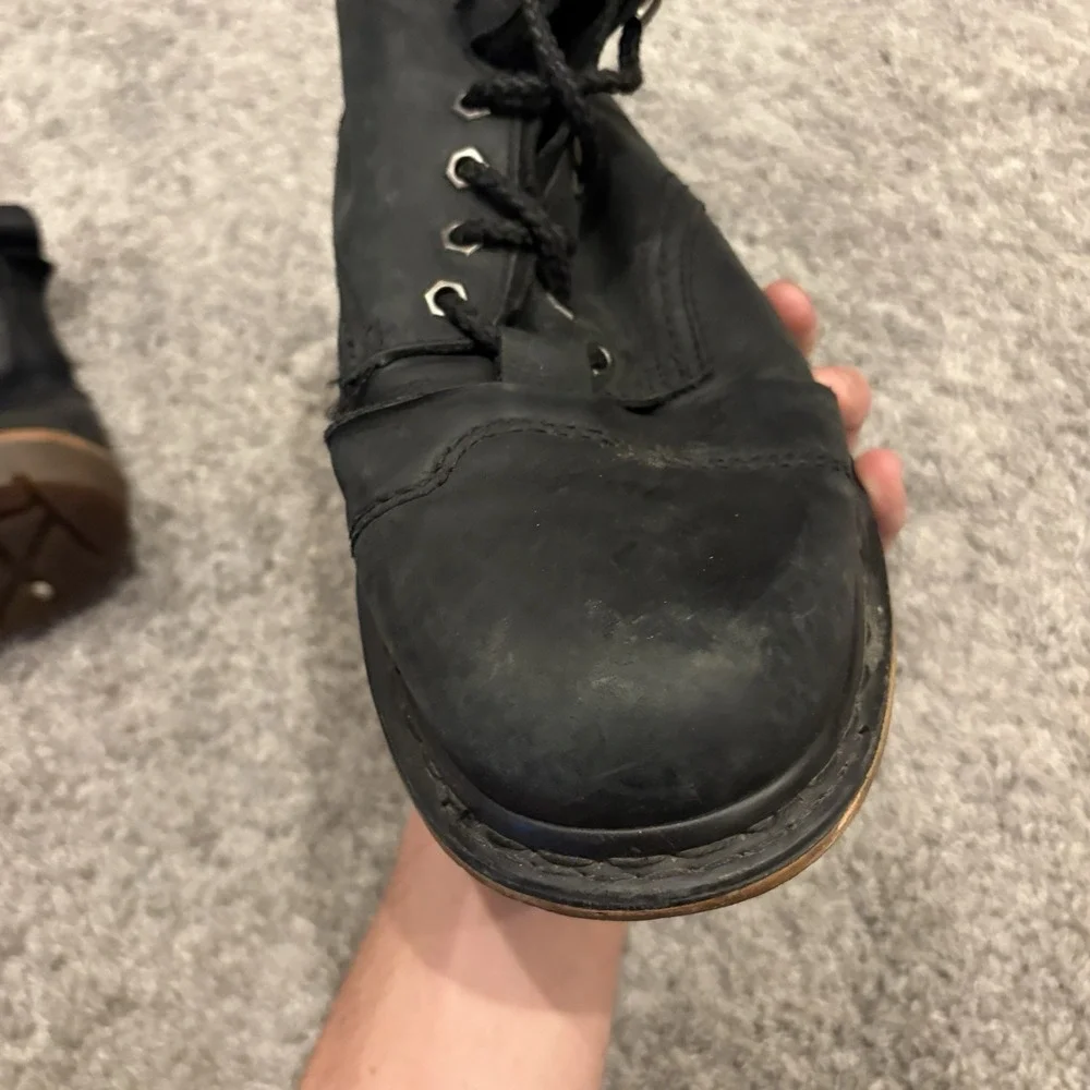 Vintage Dr. Doc Martens Pier Combat Boots Mens Shoes Size 12 Black Leather COOL